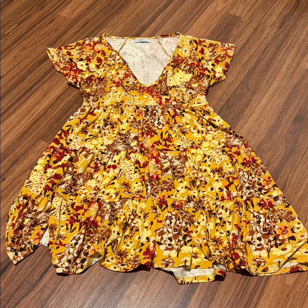 Floral Tiered Swing Dress